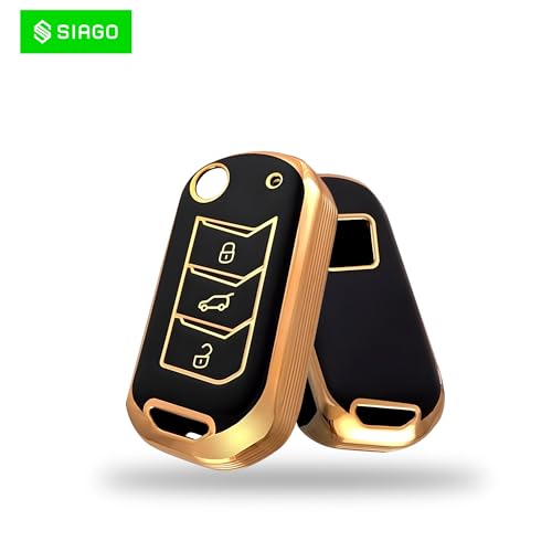 Image of SIAGO SIA354 TPU Key Cover and Metal Keychain Compatible for Mahindra Scorpio 2019+| Bolero 2020+ XUV 300 | Marazzo | XUV 700 | XUV 400 ev | Bolero | Thar 2020+ 3 Button Flip Key (Black Pack of 1)