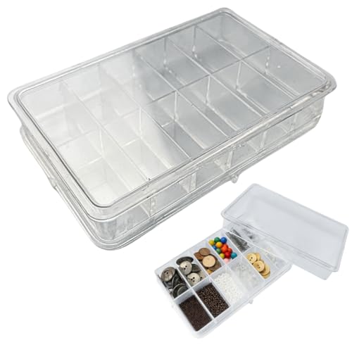 BIN BUDDY Clear Plastic Storage Box | 12 Compartments | 1
