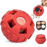 PetZee Frozen Dog Enrichment Toys,Interactive Dog Toys with DIY Freezable Fillable Mold,Natural Rubber,Dishwasher Safe,Red,S