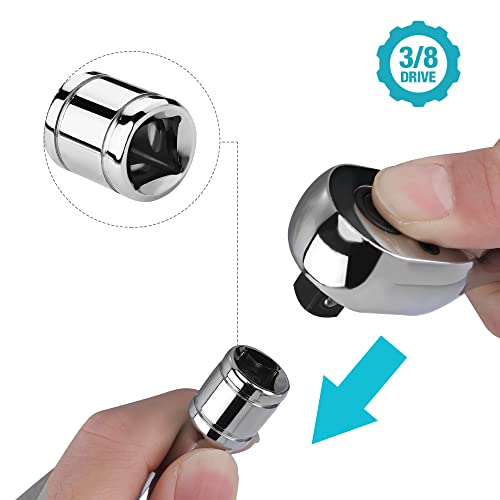 Duratech 5Pc Magnetic Swivel Spark Plug Socket Set-Includes 5/8-Inch, 9/16-Inch, 14Mm Sockets & 3/8-Inch Drive With 6-Point And 12-Point, Magnetic Core, Cr-V Steel #TOP5