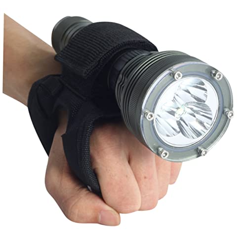 HOLIDYOYO Underwater Flashlight Glove Scuba Diving Gear Adjustable Wrist Strap Nylon Glove