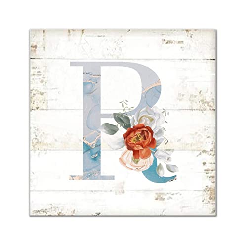 Lettres R en bois au motif pivoine rustique pour sublimer votre salon et chambre