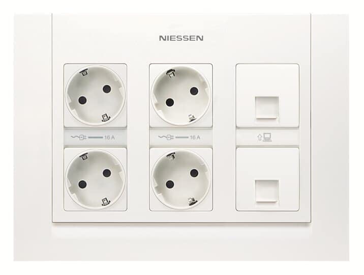 Kit de Puesto de Trabajo3 columnas NIESSEN T1111 BL Blanco