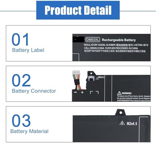 Image of OM03XL Battery Compatible for HP EliteBook X360 1030 G2 Series | OMO3XL 863167-171 863167-1B1 863280-855 HSTNN-IB70 HSTNN-IB7O HSTNN-1B70 HSN-I04C Battery