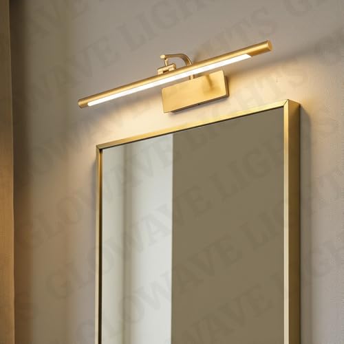 Image of Glowave Classic Metal Golden LED Light with Adjustabe Head Mirror Vanity Bathroom Picture Light - Warm White (375 /GD)