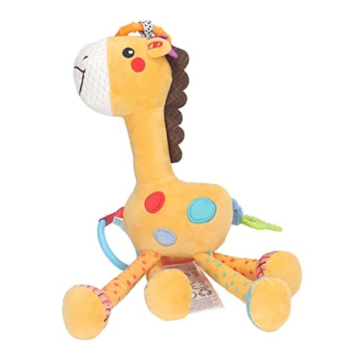 Chocalho para Pendurar bebê Brinquedo de Pelúcia Carrinho de bebê Com Pingente Atividade de Viagem Carrilhão de Vento para Berço Recém-nascido (forma de girafa)