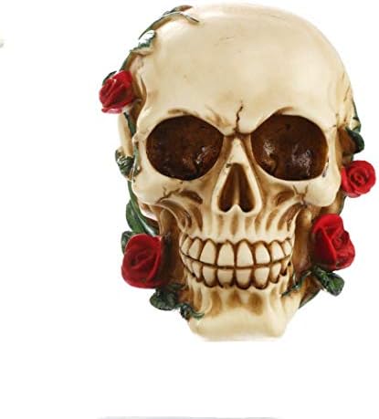 Rose Skull Decor Home Statue Decoration Accessories Resin Craft Statue for Decoration Skull Figurine