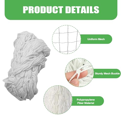 Soccer Net 6X4FT, Tbest Kids Football Net for Garden,Backyard,White Football Goal Replacement Net for Goals with Trapezoidal Sides (Net Only) - Image 3