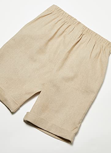 Bermuda Básica em Linho Menino, Up Baby, Meninos, BEGE ESCURO, 04