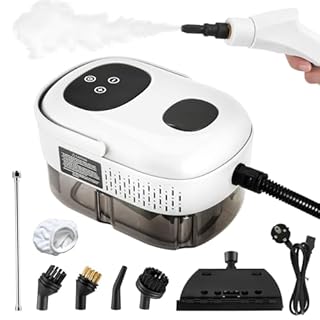 Nettoyeur Vapeur Portable 2500W avec écran Digital, Pression 3.0 BAR. Réservoir de 1100ml et 9 Accessoires pour Sols, Cuisines, Salles de Bain, Voitures et Carrelages