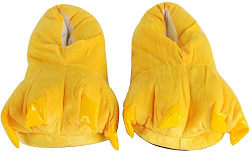 Fashionfits Unisex Soft Plush Home Slippers Animal Costume Paw Claw Shoes Yellow L For Adults Us8.5-Us12.5 #TOP2