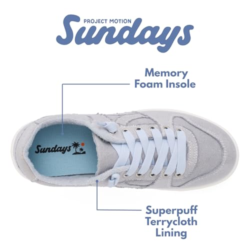 Image of Sundays Canvas Sneakers Women - Memory Foam Insole with Breathable Canvas Shoes for Women Footwear - Non-Slip with Lightweight and Comfortable Womens Sneakers
