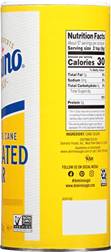 Image of Domino Premium Pure Cane Granulated Sugar, 16 oz Canister, 3 Pack