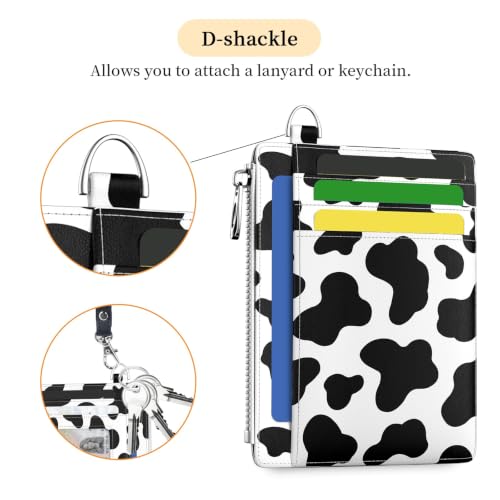 Image of Hancynir Cow Slim Wallet Women Credit Card Holder, Small RFID Cute