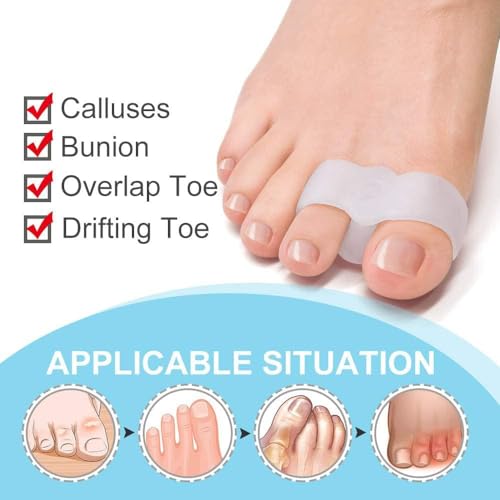 Image of Bunion Corrector Silicone Toe Separators For Fast Pain Relief - Orthopedic Bunion Spacers Spreader Free Size (Rilex Toe)