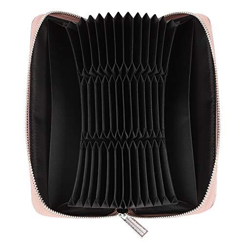 Cynure Women 36 Slots Rfid Blocking Card Holder Large Long Leather Zipper Organizer Accordion Wallet,Rose Gold #TOP1