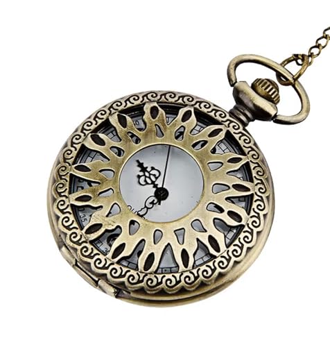 Image of AUGEN Premium Pocket Watch Metal Keychain Sun Retro Vintage for Gifting With Key Ring Anti-Rust (Pack Of 1)