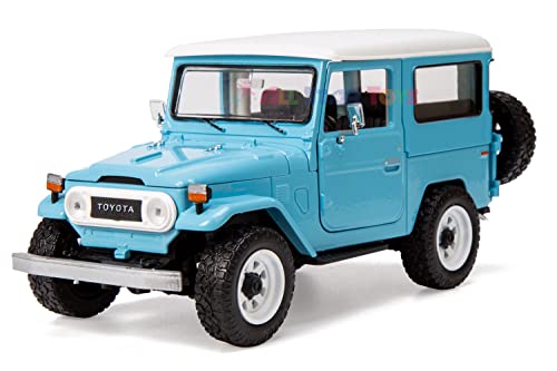 All Star Toys Toyota Land Cruiser Fj40 Sky Blue With Custom Off-Road Wheels 1/24 Diecast Model By Motormax 79323 Exclusive Fj Cruiser J40 #TOP1