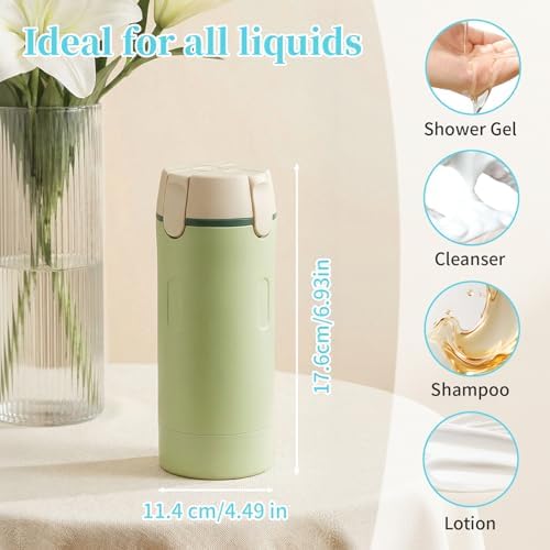 4 in 1 Travel Dispenser with 4 Pack 30ml Travel Bottles,2026 New Travel Bottles for Toiletries (Green)