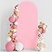 Wokceer 6FT Wedding Arch Cover Spandex Fitted Wedding Arch Stand Covers Round Top Chiara Arch Backdrop Cover for Birthday Party Ceremony Banquet Decoration Pink