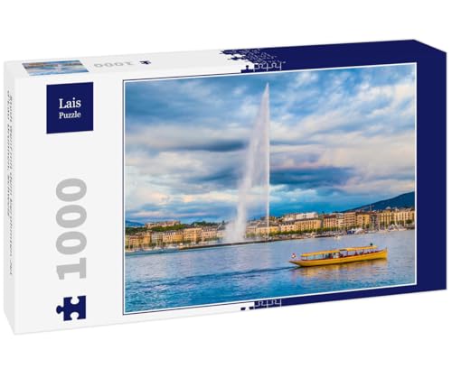 Lais Puzzle Ciudad de Ginebra con la Famosa Fuente Jet d'Eau, Suiza 1000 Piezas