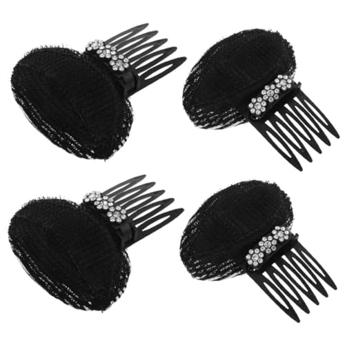 EPIGEIST 女性用ラインストーンヘアコーム ボリュームアップ前髪シームレスヘアクリップ 結婚式 用ヴィンテージヘアアクセサリー パーティー髪飾り 4個