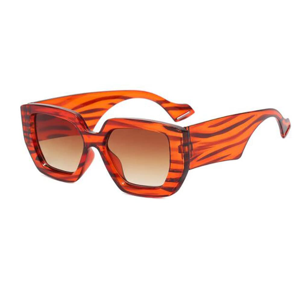 Square Thick Frame Wide Leg Sunglasses Women Retro Beach Sunglasses Men Non-slip Mirror Leg Glasses