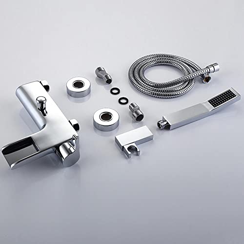 Mitigeur bain cascade chromé avec pomme de douche à main - 6