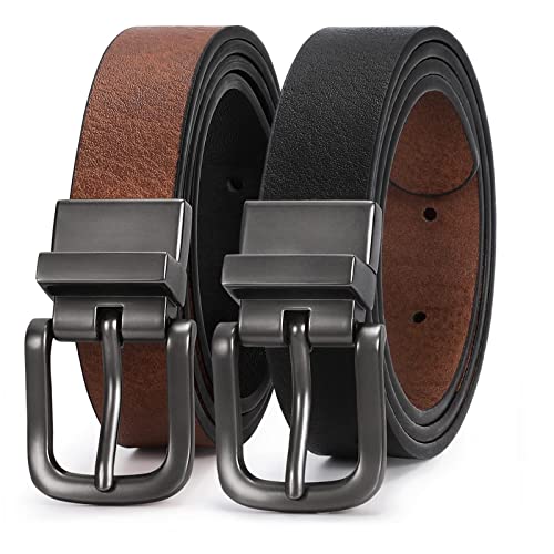 Vonmelli Boys Reversible Leather Belt School Uniform Casual Jeans Pant Black 78Cm #TOP12