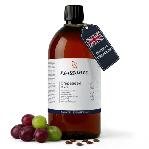 Produktfoto von Naissance Traubenkernöl (Nr. 210) 900ml - Natürliche Feuchtigkeitspflege und Conditioner - Für Haare, Haut, Massage,&hellip;