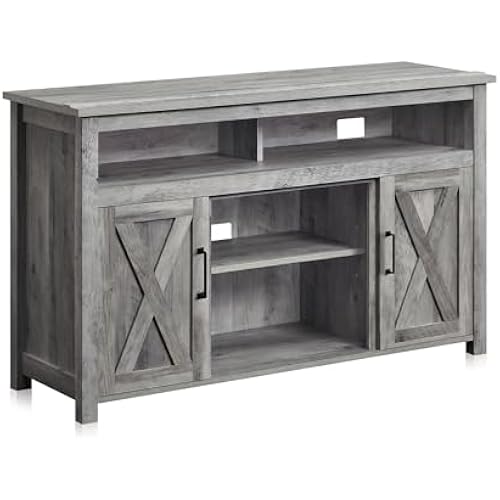 BELLEZE 48" Corin TV Stand & Media Entertainment Center - Gray Wash
