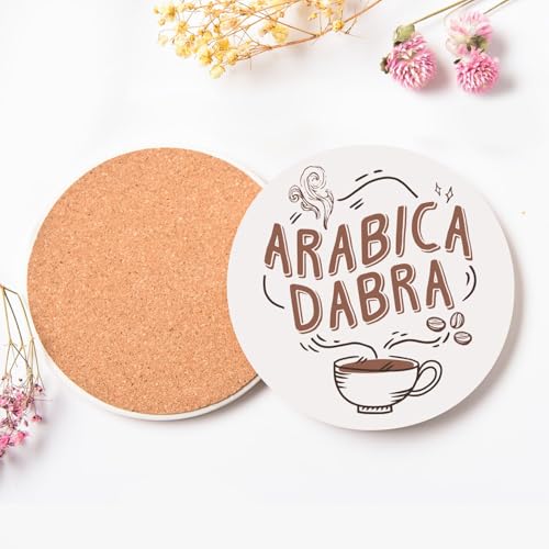 Sous-verre ronds en céramique Arabicadabra lot de 6 pièces pour table