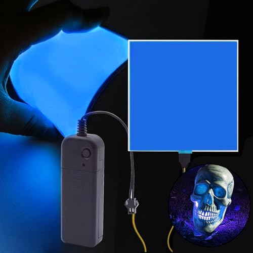 Image of Flexible Led Panel,Electroluminescent Panel Sheet EL Tape Cuttable Soft for Mask Eye Cosplay Party Decor DIY-Continuous /Slow Flash /Fast Strobe 10x10cm (blue, 10x10)