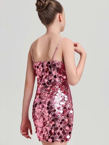 Sequin Flower Girl Dress for Wedding Sparkly Girls Tight Party Dress Spaghetti Straps Girls Mini Dresses2