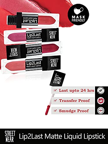 Image of Street Wear Lip2Last Matte Liquid Lipstick Vacay Red (Pack of 2)