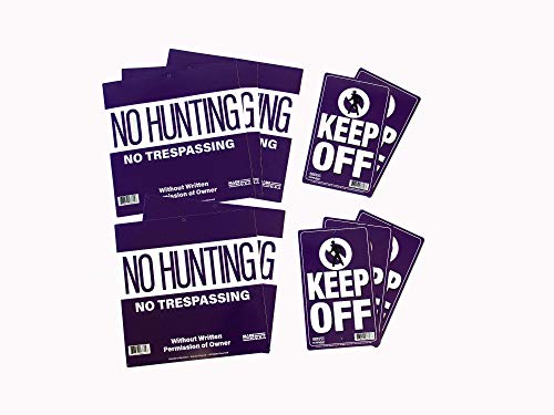 Sunburst Systems 8620 Keep Off and No Trespassing Combo Pack, 10 Pack (5 KO/5 NT) Purple Property Marking Signs