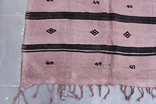 Sarikaya Pillow Lilac Rug, Hemp Rug, 4.8 X 10.6 Ft, 145 X 324 Cm, Pink Rug, Turkish Rug, Madder Rug, Rug, Area Rug, Salon Rug, Overdyed 180 #TOP6