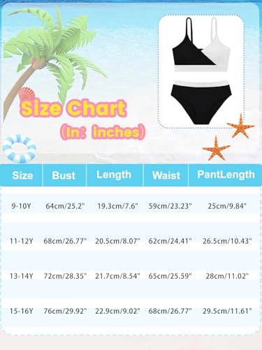 Image of Girl's 2 Piece Swimsuit Solid Spaghetti Strap Bikini Sets Beach Bathing Suit Swimwear for Teen Girls