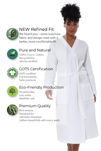 Women’s Luxury Waffle Shawl Collar, Hooded Robe w Piping – Lightweight, Long, Ultra Soft Spa Sleepwear Bathrobe2