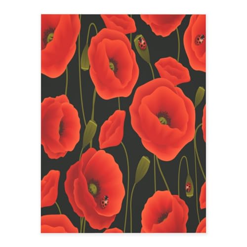 AUGUSTRUSH Mohnblumen Kristallaufkleber Klebefolie 26,5x20cm