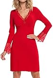 - beste Qualität, Exklusives Design, tolle Passform - hochwertiges Nachtkleid Stella :  ein Traum in weich. sehr elegant und angenehm zu tragenS=34-36  M=38  L=40  XL=42  XXL=44  3XL=46 - aus feiner Viskose und schmiegt sich sanft dem Körper an- Gesamtlänge ca. 90 cm -  mit feiner Spitze und einer kleinen Schleife verziert Es ist ein ideales Geschenk für Kunden, die Komfort und Eleganz schätzen.
