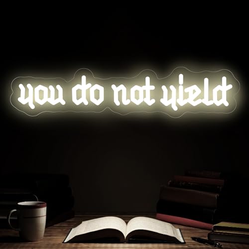 Image of You Do Not Yield Neon Sign Throne of Glass Gift for Book Lovers | Fantasy LED Art sign Bookish Neon Light Fantasy Book Merch 17.7 inchX3.9 inch
