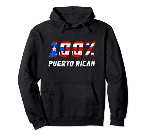 100% Puerto Rican - Pride Puerto Rico Boricua Flag Pullover Hoodie
