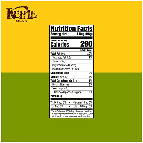 Image of Kettle Brand Potato Chips, Pepperoncini Kettle Chips, Snack Bag, 2 Oz (Pack of 6)