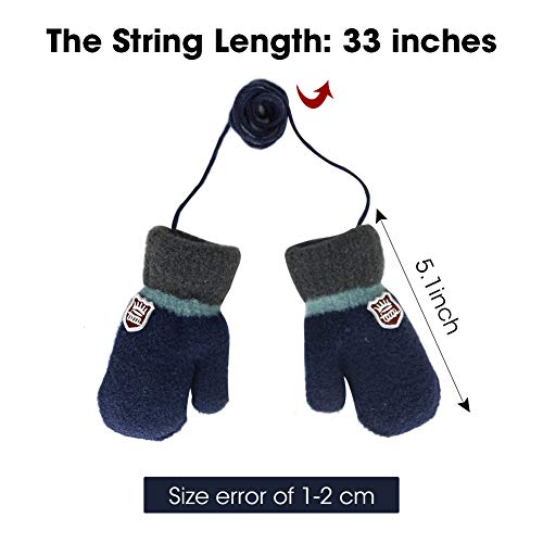 ORVINNER 3 Pack Toddler Gloves Winter Warm Fleece Lined Baby Soft Knit Mittens Toddler Winter Mittens for Boys and Girls (0-36 Months, Black/Navy/Grey Pack)