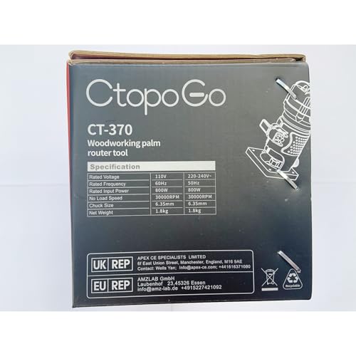 Holzfräse Oberfräse, Elektrik Kantenfräse Holz Oberfräse Trimmer Einhandfräse Mit 12 Stück 6.35MM Fräsen Cuter 30000R/MIN 800W