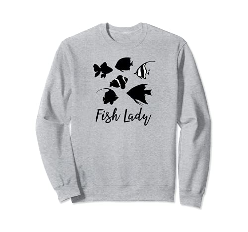 Fish Lady tropical fish aquarium fish owner Sweatshirt, Grey