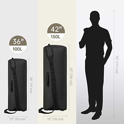150L Canvas Duffle Bag Extra Large Travel Duffle Bag Water Resistant for Outdoor Sport and Camping (Black)