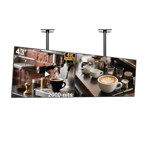 Image of 43inch Digital Signage Display, 4K UHD 2000nits High Brightness Advertising Display, Slim Fit Frameless Digital Kiosk, CMS /Plug & Play Auto Play, 7 /24 Timer Switch, Smart Split Screen, Android OS