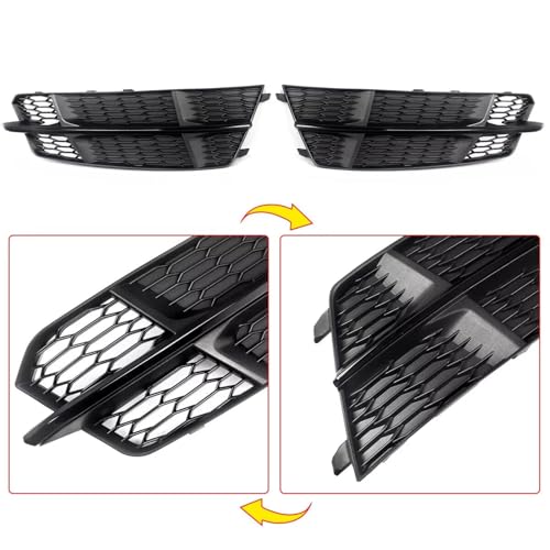Cubiertas de luz antiniebla cromadas en panal para el parachoques del Audi A6 C7 3